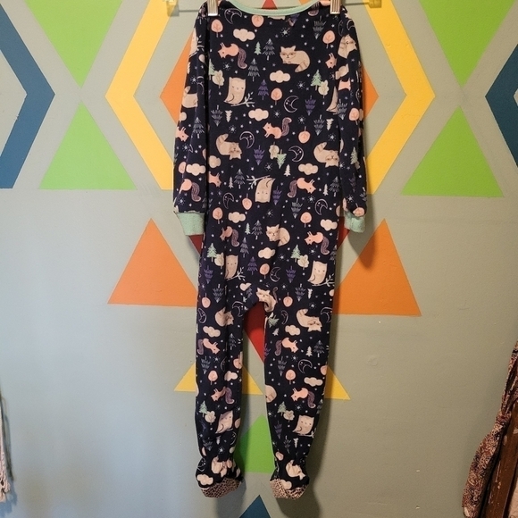 Carter's Girl's Footie Pajamas Blue Winter Wonderland Side Zip Size 4T - Picture 4 of 7